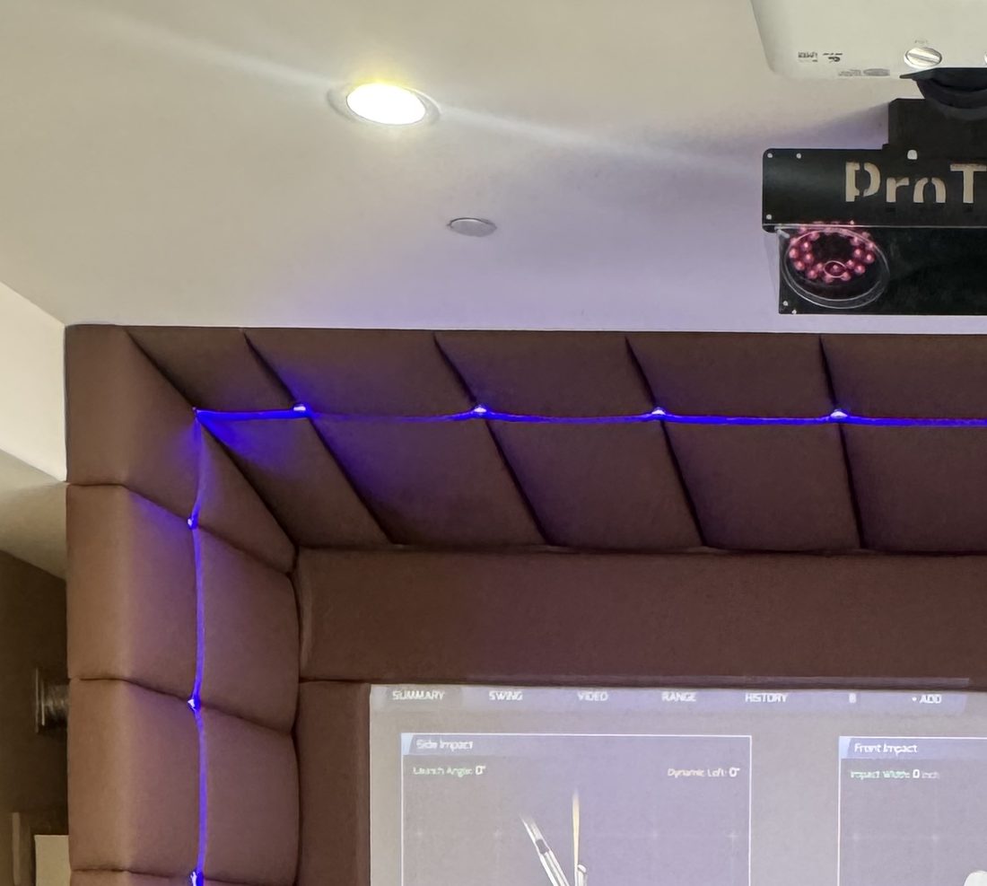 LED-lit padded corner detail